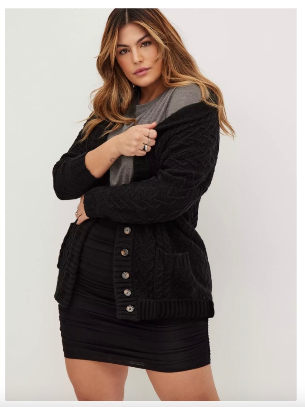 Cable Boyfriend Cardigan V-Neck Sweater - NEW - NEVER WORN
